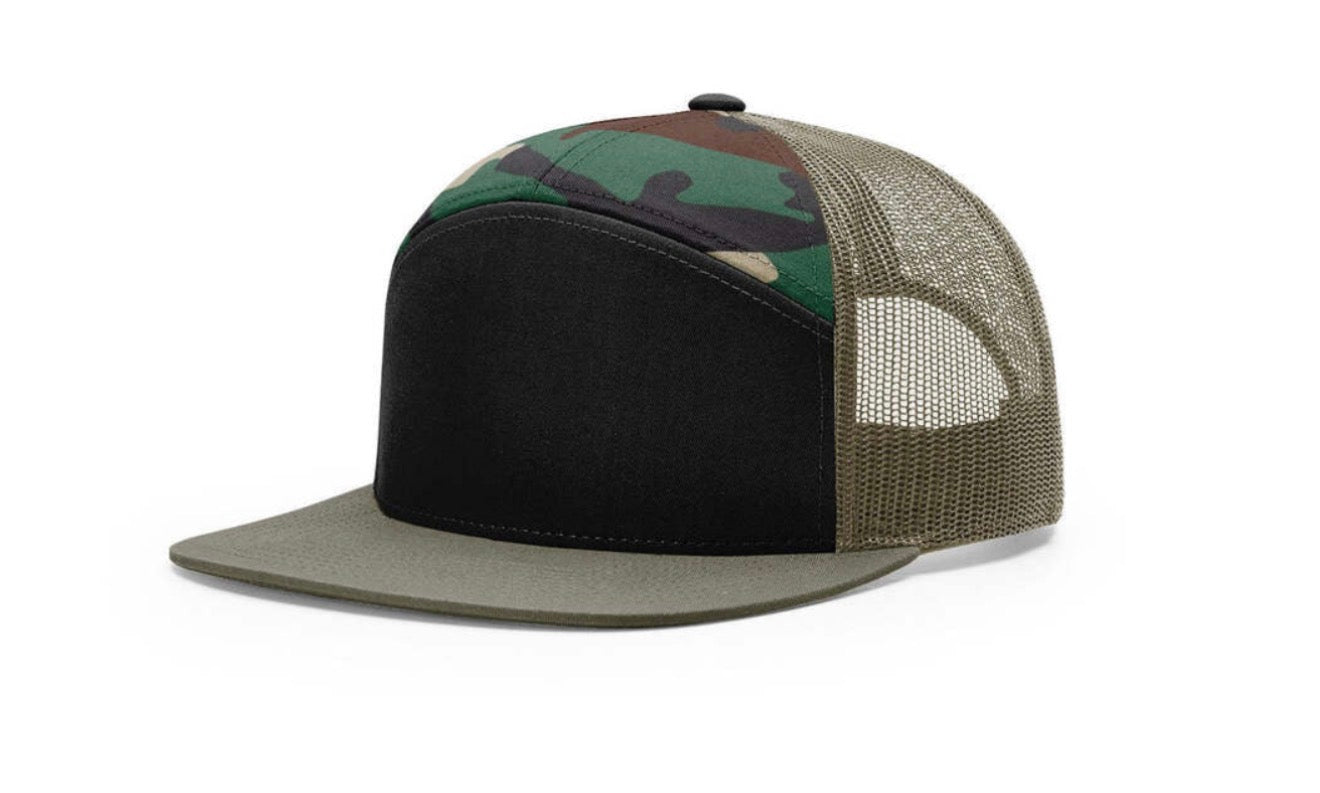 DAD - Leather Patch Richardson 7 Panel SnapBack